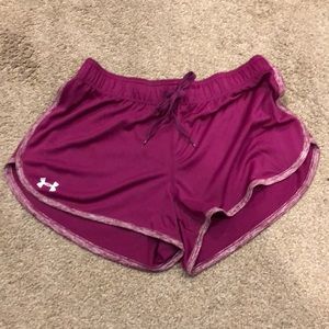 Under Armour running shorts in cranberry